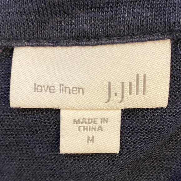 J. Jill Love Linen 100% Linen Navy Lightweight Open Coastal Beachy Cardigan-M - Picture 8 of 11